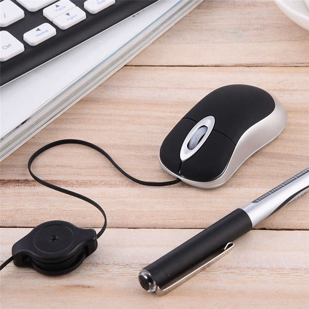 Souris rétractables mini 1200dpi souris câblée USB Mouse Ergonomics Office Office de jeu souris de souris pour ordinateur portable PC pour ordinateur portable