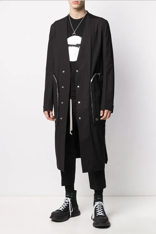 Mélange de laine pour hommes, trench-coat ample et polyvalent, manteau long à manches longues, veste décontractée, S-7X automne, 231118