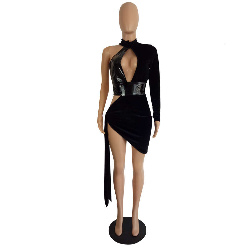 Sexig bodycon nattklubb kvinnor gotisk bandage halter latex party vintage pu läder underkläder klänning