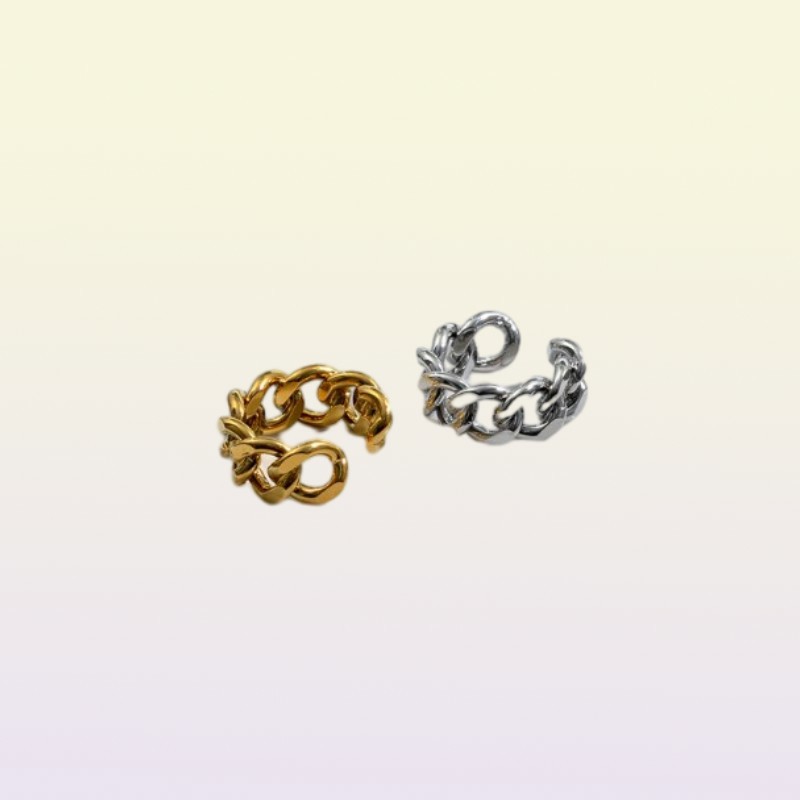 PERI039SBox Gold Silver Color Chunky Cadra Clain Rings Enlace Ed Geométrico Anillos geométricos para mujeres ANILLOS ABIERTOS VINTAGE Ajustable Tendy943349748038889