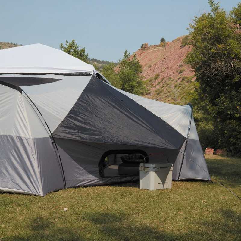 Tents and Shelters Ozark trail 8-person connect tent with screen balcony straight standing canopy sold separately