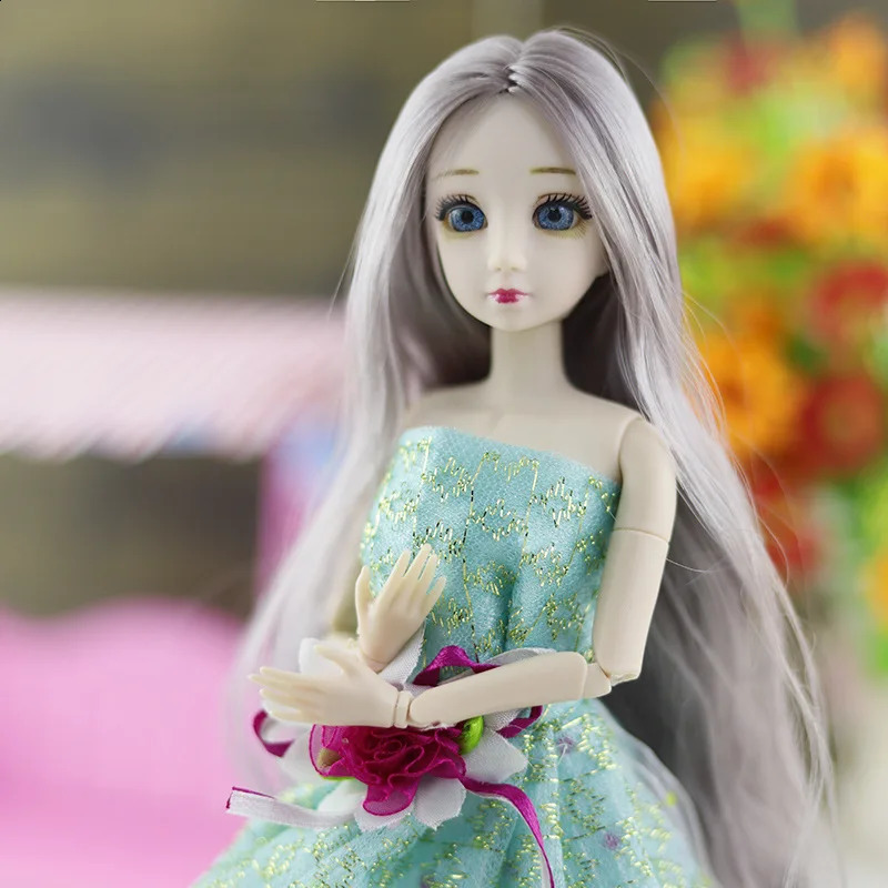 人形30cmファッション人形1 6 BJDボディメイクアップ3Dアイズロングウィッグヘア美しいプリンセスベビーガールディイおもちゃのための女の子231118