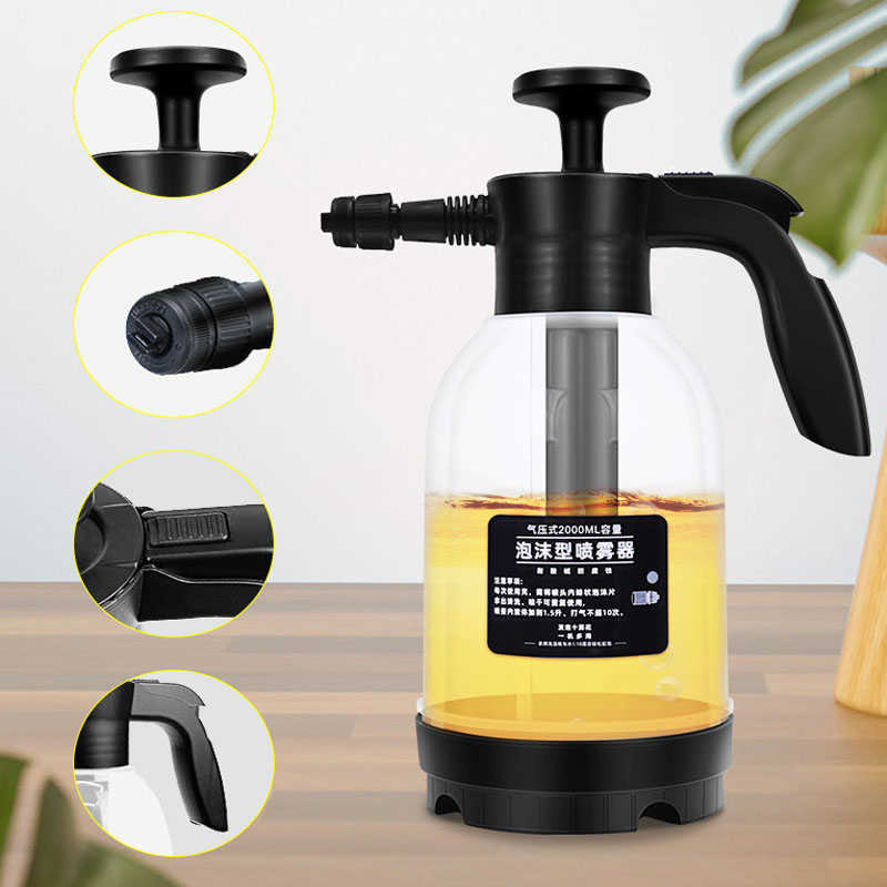 New 2L Car Wash Watering Can Car Cleaning High Pressure Hand Spray Car Wash Foam Sprayer Garden Sprinkler For Auto Cleaning Tool