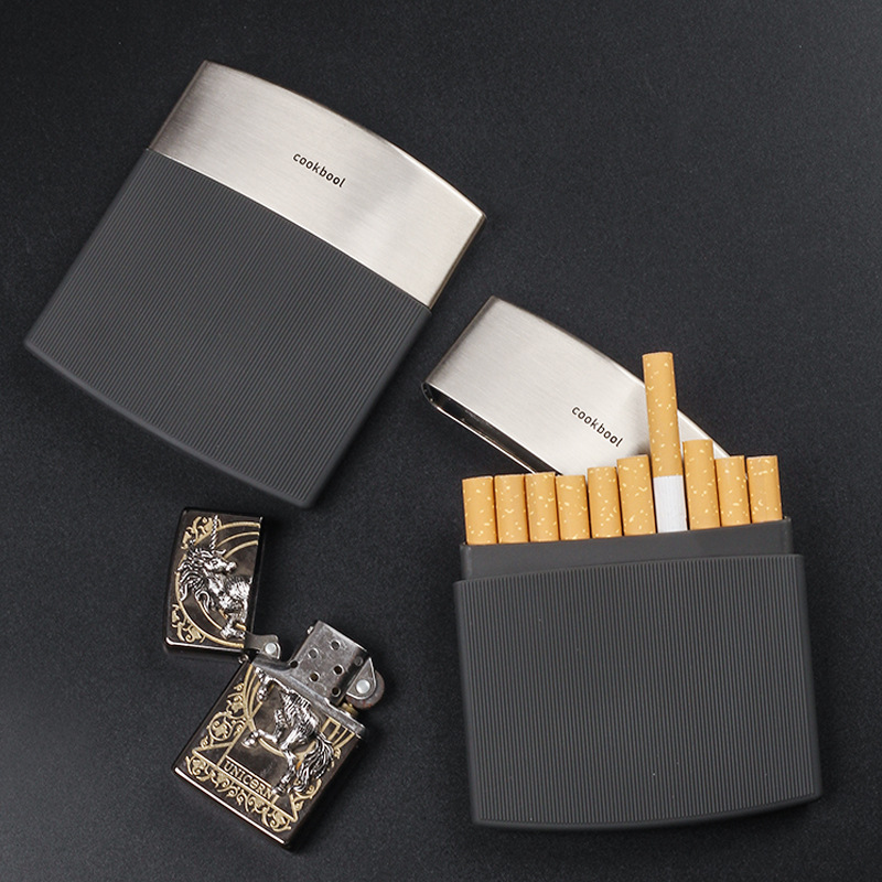 喫煙パイプメンズステンレス鋼タバコホルダー、10パック、ポータブル