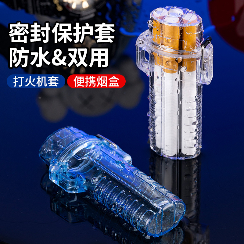喫煙パイプ透明な防水タバコケースミニ5パック喫煙制御ポータブル