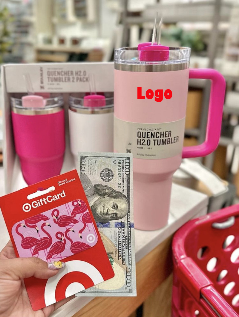 بيع جيدا الأسهم الأصلية 40oz من الفولاذ المقاوم للصدأ H2.0 Tumbler flamingo newships في نفس اليوم دعم قطرة الشحن