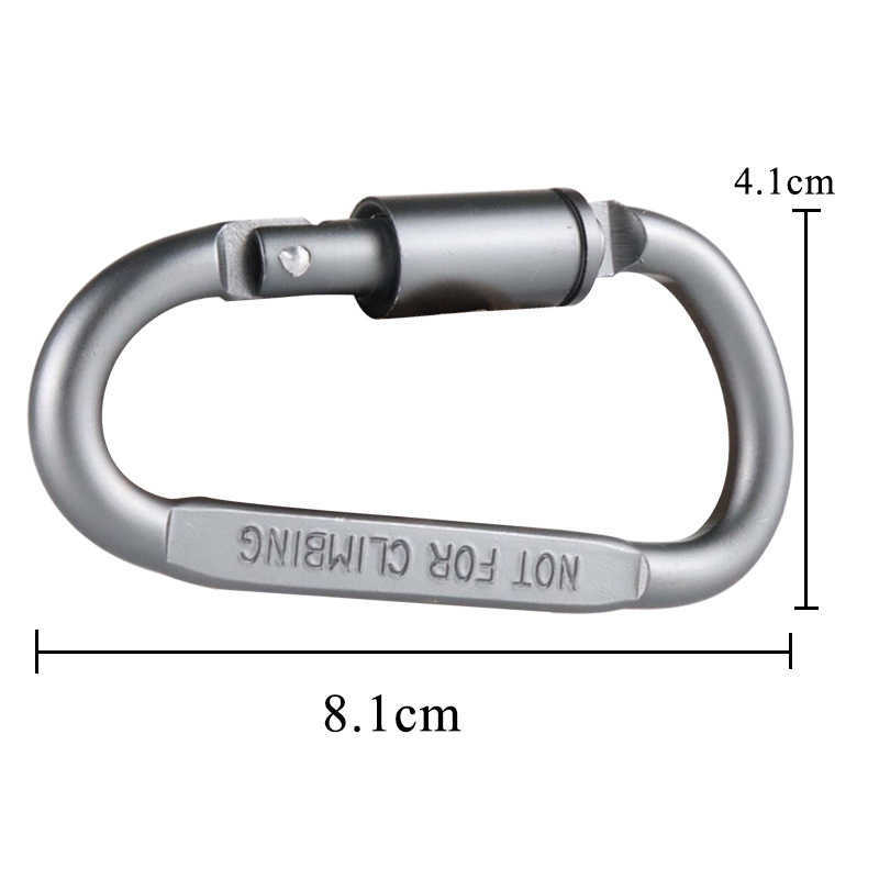 Carabiners 1/Carabin Hook Carabiner Screw Lock Survival D-Ring Locking Steel Hanging Hook Buckle Karabiner Camping Climbing Equipment P230420