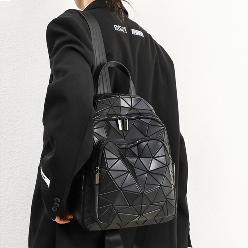 Geometrischer Diamantgitter-Rucksack, große Kapazität, leichte Schultasche für Mädchen