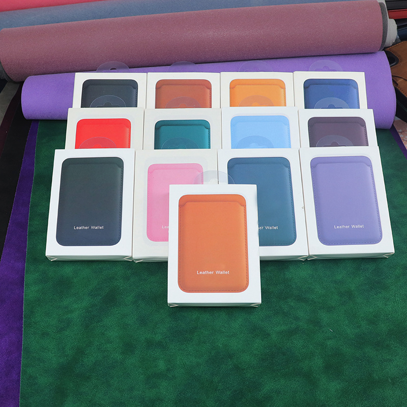 Magsafe Magsafe Magnetic Luxury Leather Card Holder iPhone 14 Pro Max 13 12 전화 가방 커버 휴대 전화 액세서리 용 지갑 케이스