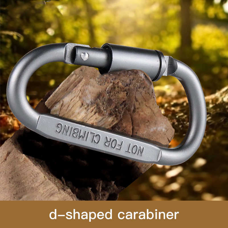 Carabiners 1/Carabin Hook Carabiner Screw Lock Survival D-Ring Locking Steel Hanging Hook Buckle Karabiner Camping Climbing Equipment P230420