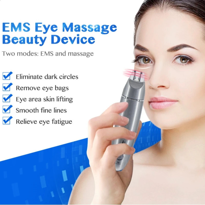 Face Care Devices 2 in 1 EMS Eye Vibration Massager Portable Electric Dark Circle Removal Anti Aging Wrinkle Beauty Tool 231118
