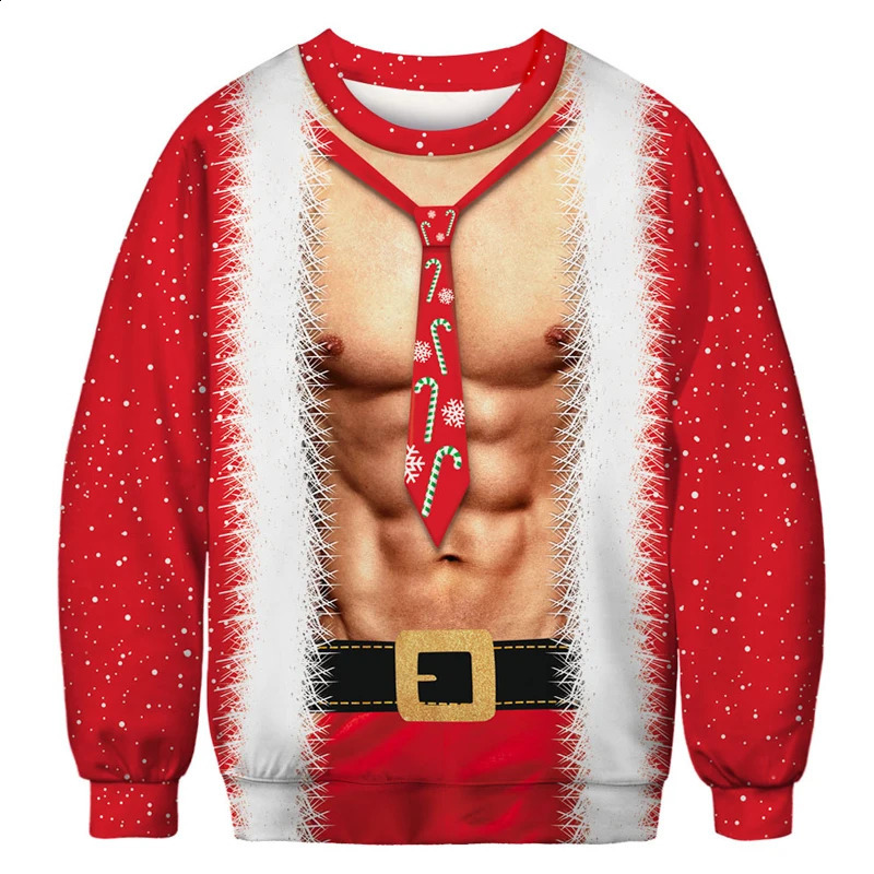 Swetry damskie Ugly świąteczny sweter kobiety/mężczyźni włosy na piersi śmiesznie luźne pullover 3D kawaii cosplaon cosplay zimowe topy odzież Jersey Moletom 231118