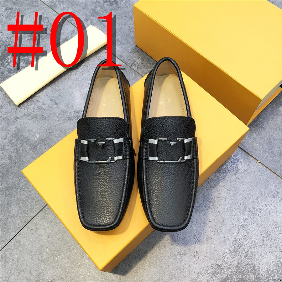 40Model Men Luxurys Driving Shoes Male High Quality Leather Designer Loafers Men Casual Shoes Moccasins Slip On Men's Flats Fashion Men Shoes Size 38-47