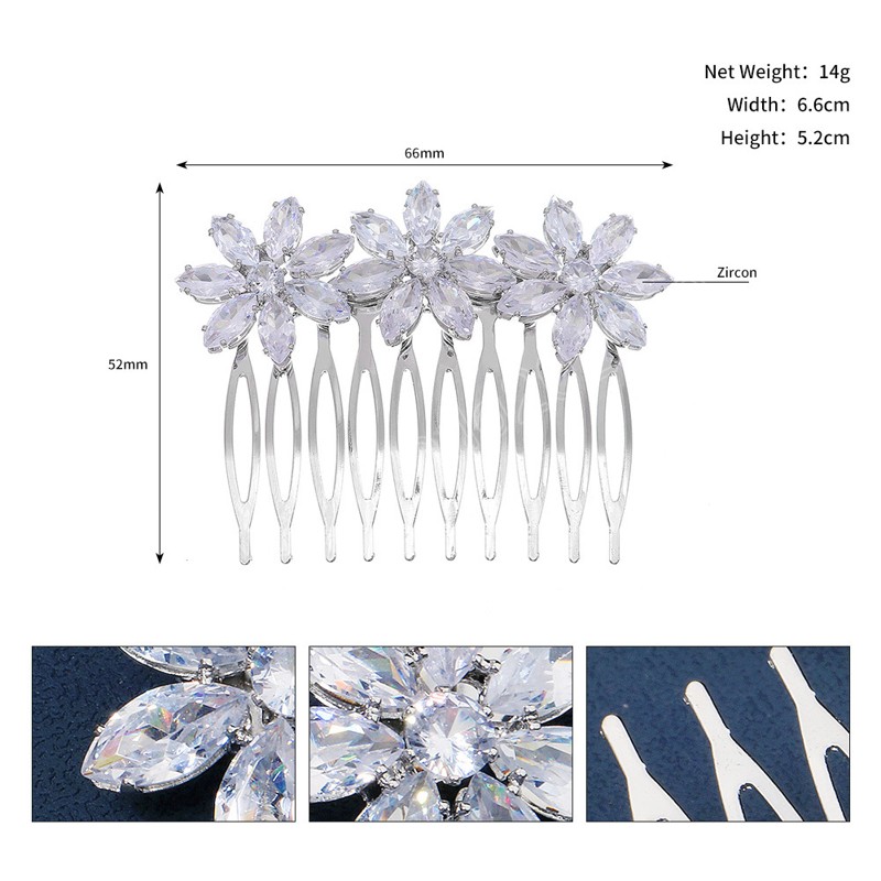 Fashion Crystal Flower Hair Combs Shining Rhinestone Headwear For Women Wedding Bride Hair Accessories Party Jewets Gifts