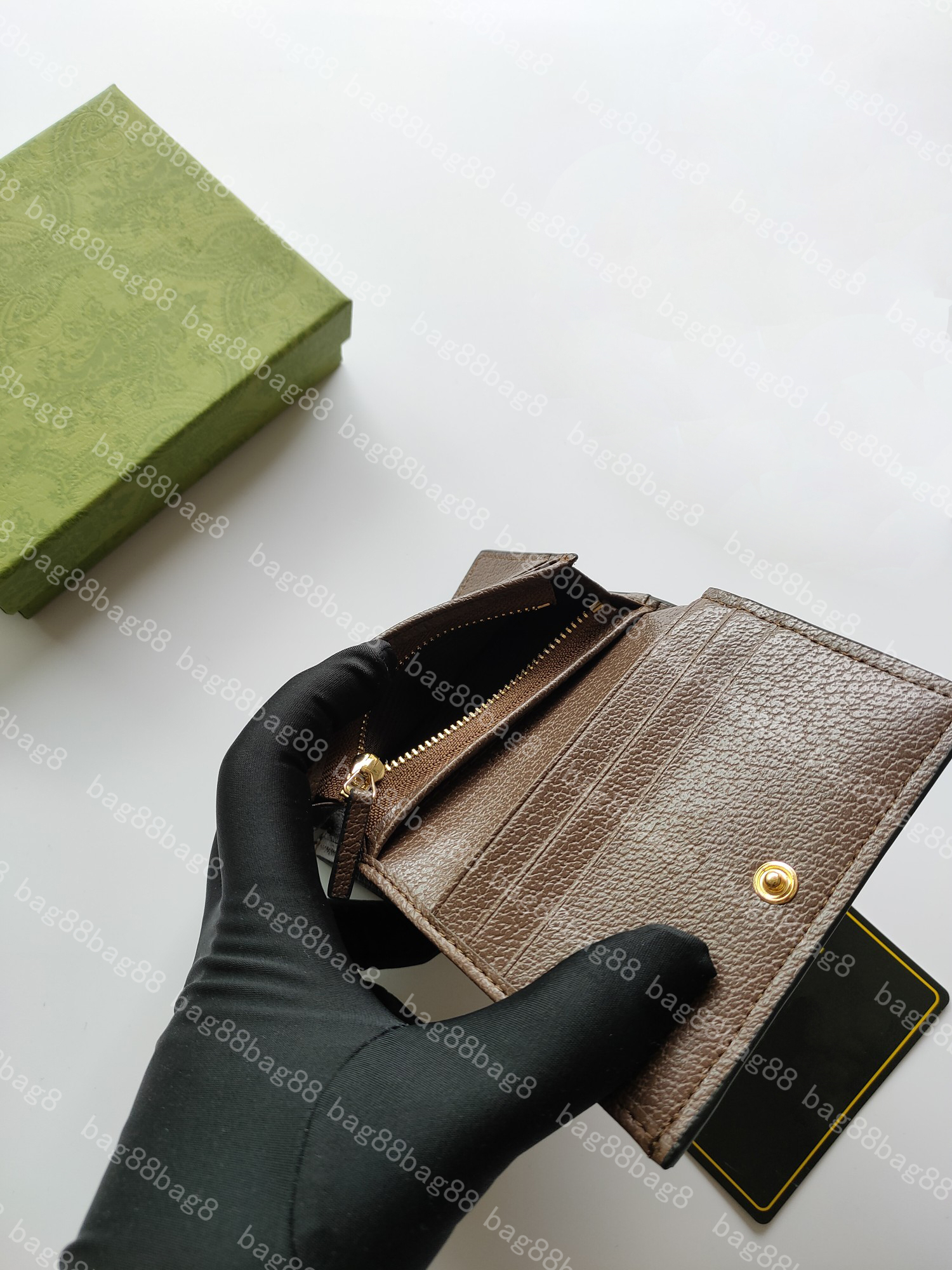 High quality men and women wallets designer card holder new fashion purse coin purse Ghome clutch bag Original leather grain cowhide wallet 523155