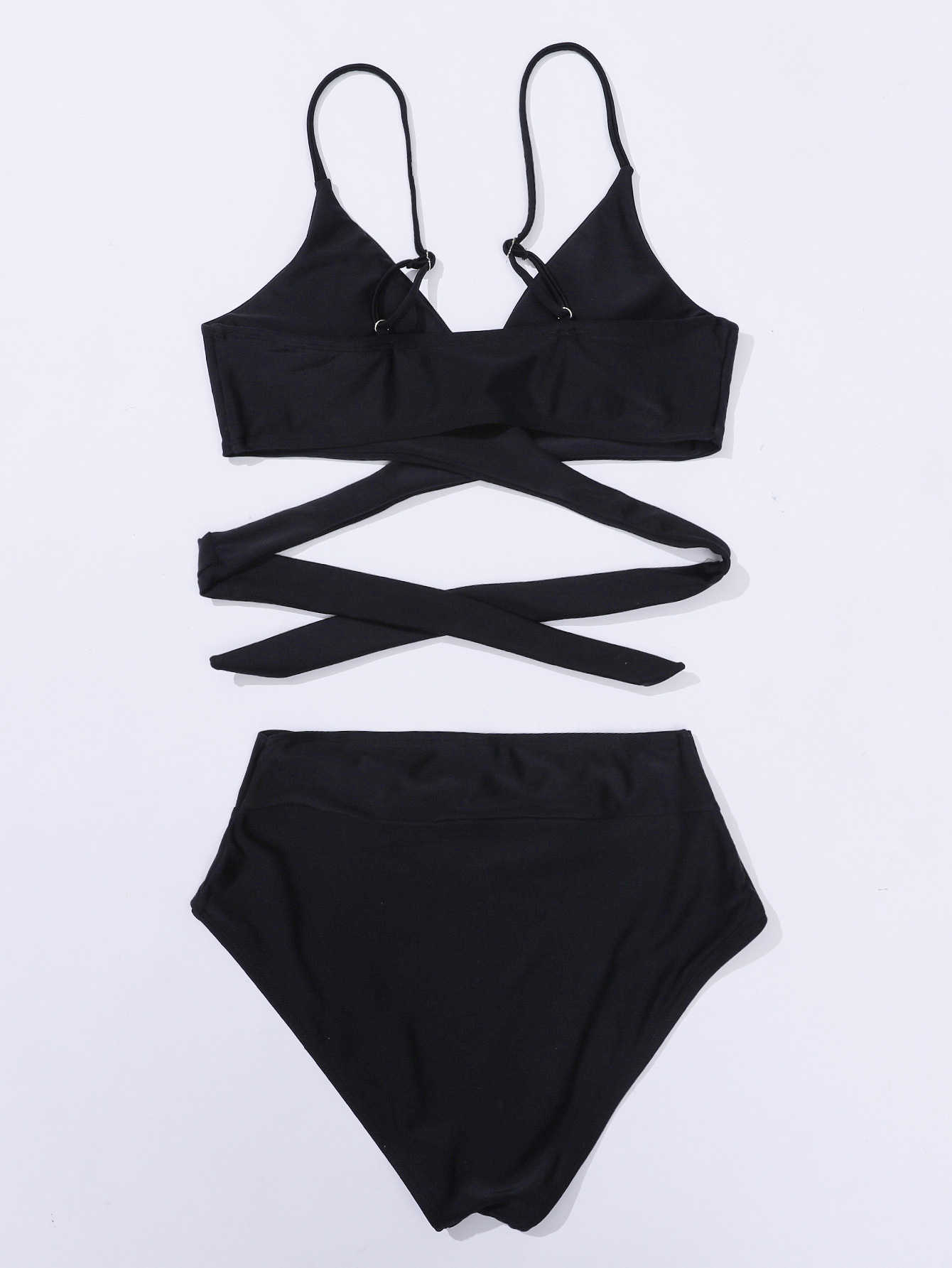 Swimwear 2023 New Bikini Solid Two Piece Sets for Women's Swimsuit Strap Bequemer Stoff Split Black Swimwear Stilvoll und innovativ AA230419