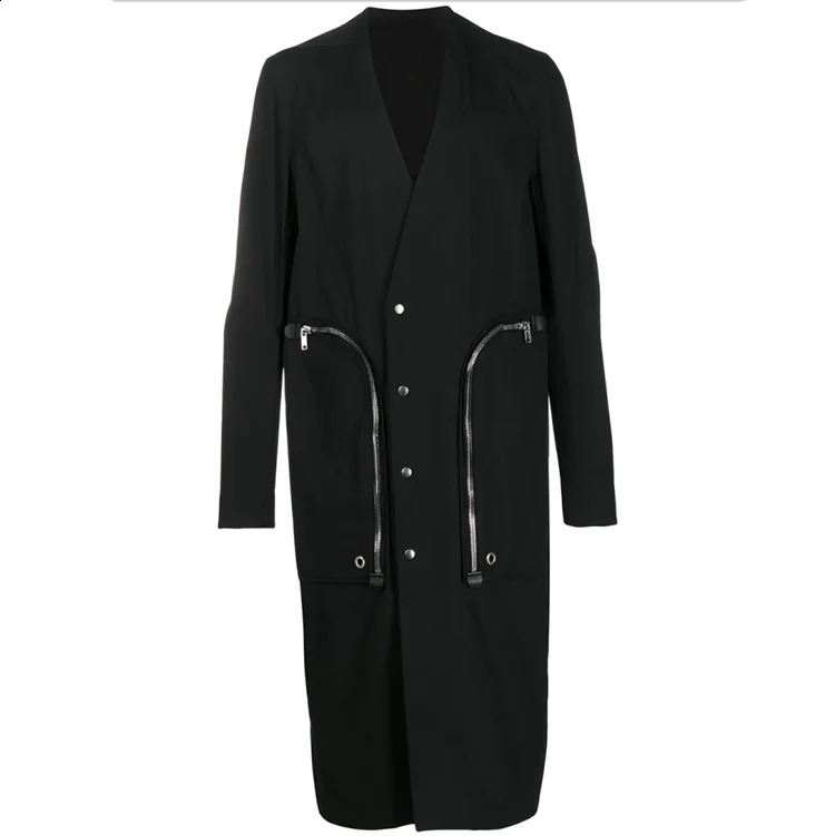 Mélange de laine pour hommes, trench-coat ample et polyvalent, manteau long à manches longues, veste décontractée, S-7X automne, 231118