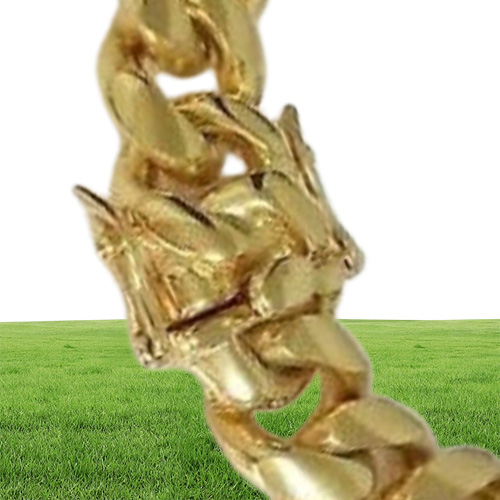 Мужской браслет из желтого золота 18 карат с застежкой 12 мм, кубинский браслет Майами74589307822059
