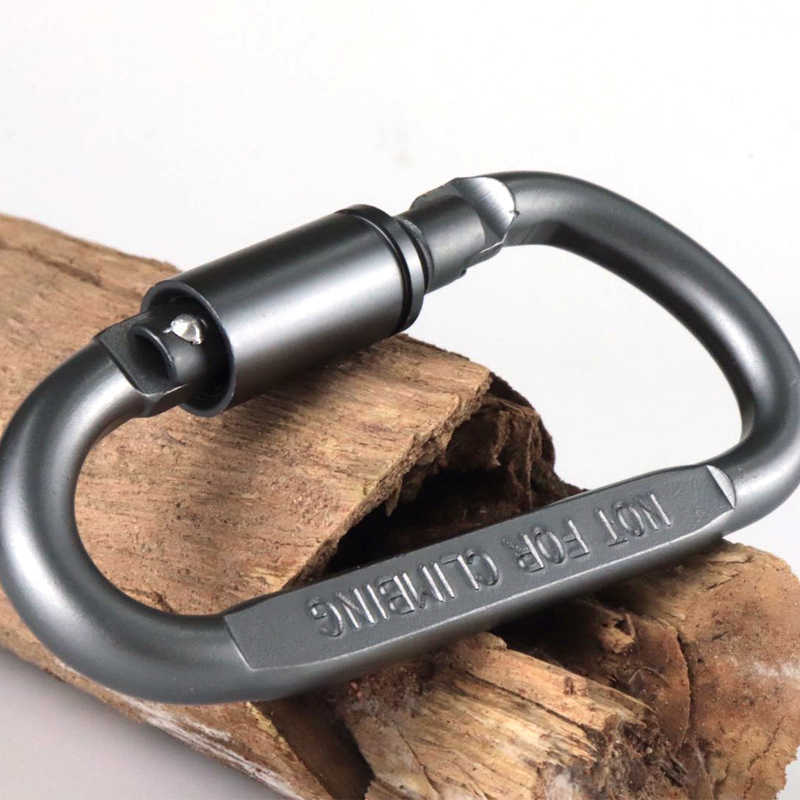 Carabiners 1/Carabin Hook Carabiner Screw Lock Survival D-Ring Locking Steel Hanging Hook Buckle Karabiner Camping Climbing Equipment P230420