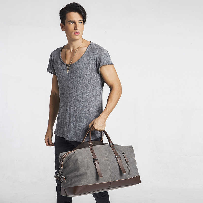 Men's Vintage Retro Canvas TRAVE ALTE CAPACIDADE SEMANENDENDA Holdall Duffle Duffel Travel Dompense Night Saco 230420