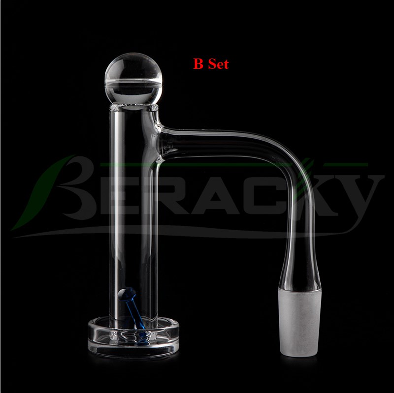 Beracky Two Styles Smoking Full Weld Control Tower Quartz Banger Beveled Edge Nails With 20mmD Diamond Cap Ruby Sapphire Pillar For Glass Water Bong Dab Rigs Pipe