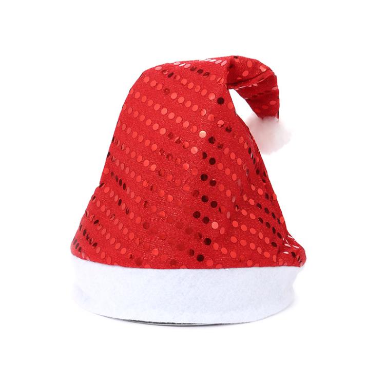 300 pièces 28*36 cm chapeau de noël à paillettes casquette de père noël adulte chapeau de noël fournitures de fête de noël décoration de noël décor à la maison SN891