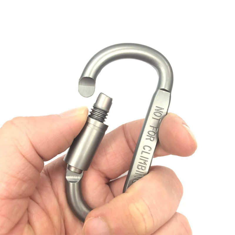 Carabiners 1/Carabin Hook Carabiner Screw Lock Survival D-Ring Locking Steel Hanging Hook Buckle Karabiner Camping Climbing Equipment P230420