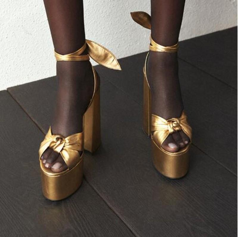 Moda platform sandaletler criss çapraz bandaj rome gladyatörler yüksek tıknaz topuk bayan sandal büyük boy 35-42