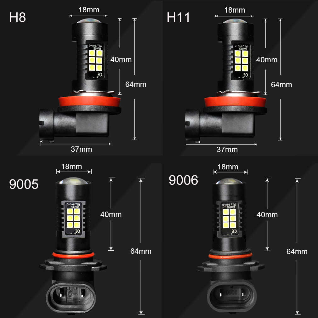 H8 H11 LED HB4 9006 HB3 9005 Sis Işıkları Ampul 3030SMD 1200LM 6000K BEYAZ ARAÇ ÇALIŞTIRMA LAMBA Koşma Otomatik LED'ler Işık 12V 24V