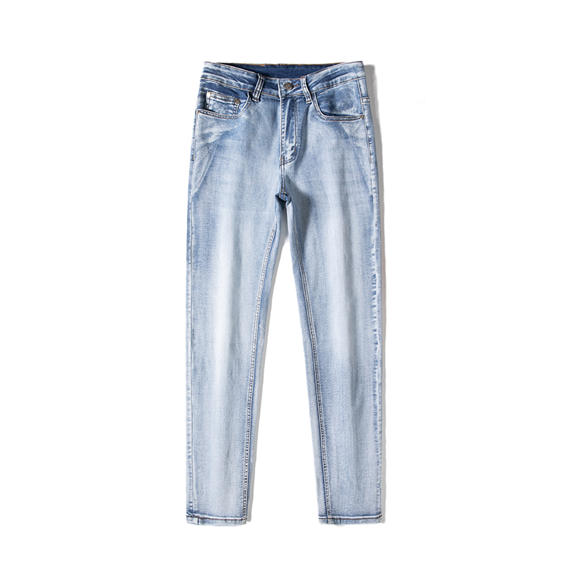 Männer Jeans Frühling Sommer Dünne Männer Slim Fit Europäischen Amerikanischen High-end-Marke Kleine Gerade Doppel O Hosen F211-3