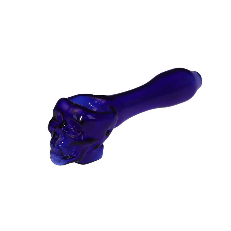 Ultimi tubi di vetro spesso Pyrex stile teschio colorato Tubo filtro portatile Dry Herb Tobacco Cucchiaio Ciotola Handpipes Fumo manuale Portasigarette fatto a mano