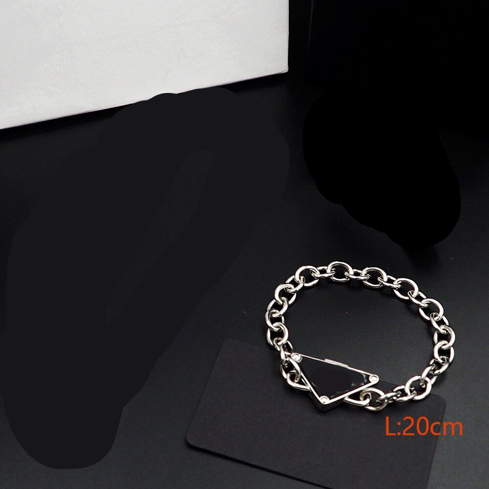 Tennis Letter Black Dropping Oil Metal Triangle Thick Bracelet Classic Triangle Bracelet