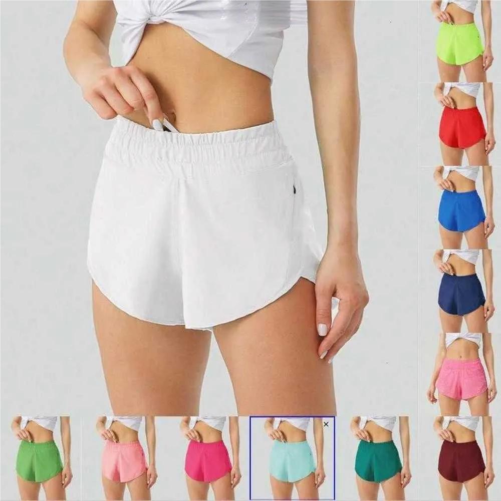 2023 Designer Pantaloncini da donna Yoga Fit Tasca con cerniera Vita alta Quick Dry Women Train Short Loose Style Traspirante