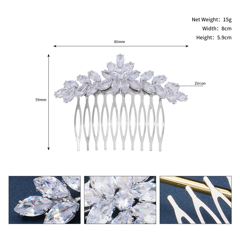 Fashion Crystal Flower Hair Combs Shining Rhinestone Headwear For Women Wedding Bride Hair Accessories Party Jewets Gifts