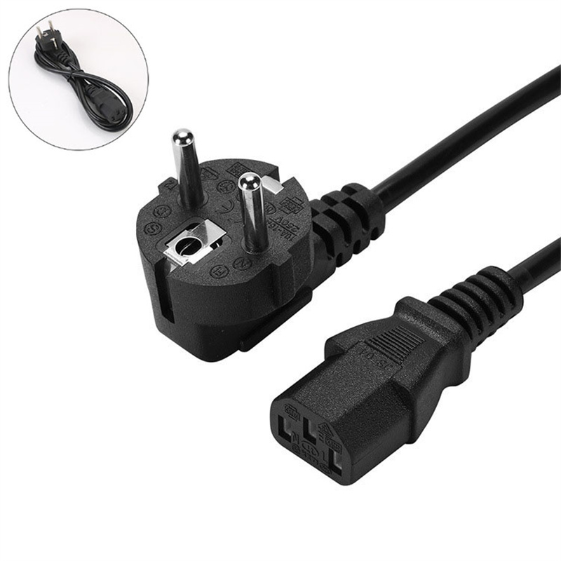 1.5M 3 PIN EU US AU UK Plug Computer PC AC Power Cord Adapter Cable 3-Prong Mains for Printer Netbook Laptops Game Players Cameras Powe Plugs to Household Charger