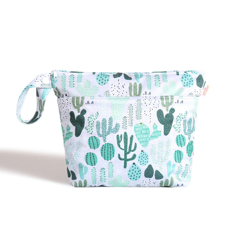 Cell Phone Pouches Polyester Leaf Cactus Printing Multifunctional Double Layer Waterproof Protable Solid Wash Bags With Wrist