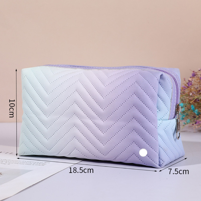 LL Women's PU Leather Gradient Travel Portable Toiletry Bag Cosmetic Organizing Storage Bag B002