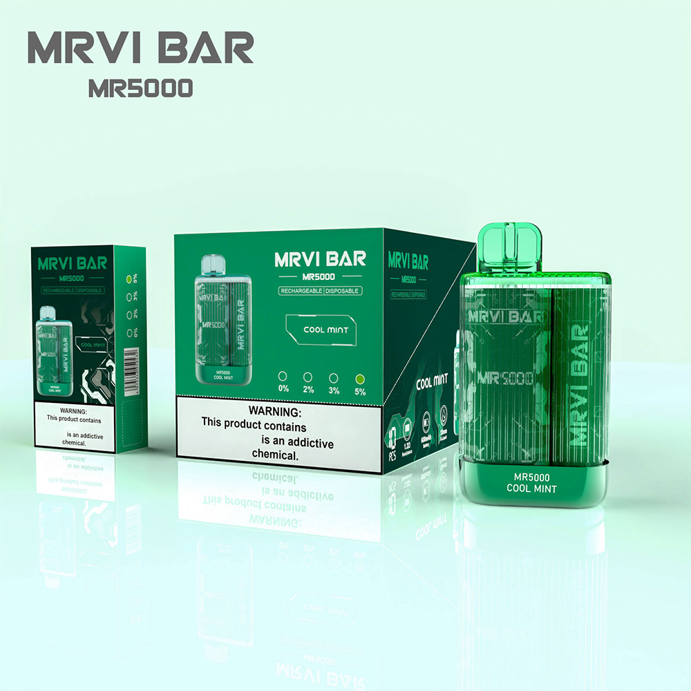 Original ELF MRVI BAR 5000 PULDS Disponible Pod Kit E Cigarett med uppladdningsbart 600mAh Batteri 13 ml Förfyllda vagnar Vape Pen vs Elfworld Bou Bang