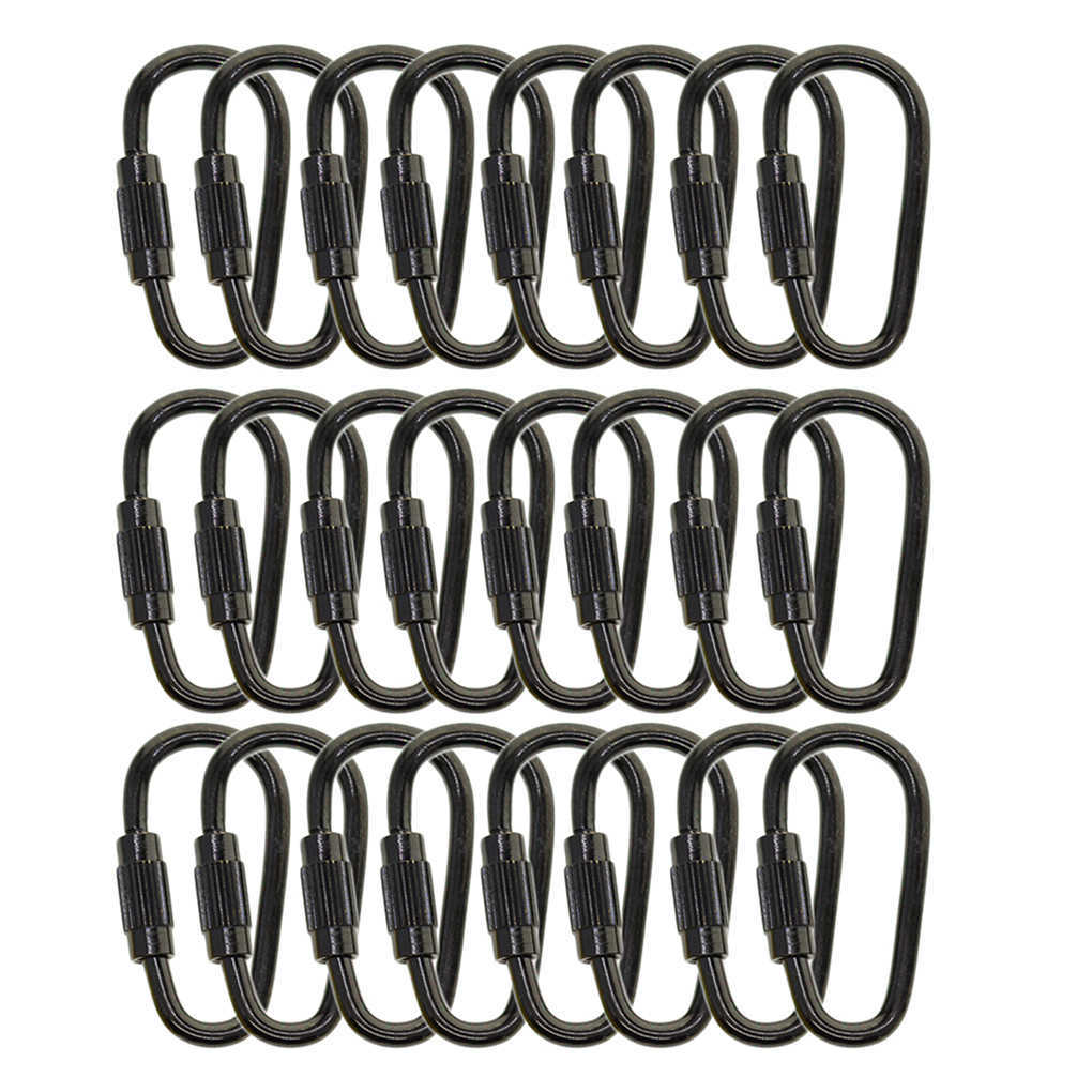 CARABINERS PACK VAN 24 Metal D Ring Locking Carabiner Keychain Mini Snap Hooks Spring Lock Climbing Carabiners Clips Gifts Sport P230420