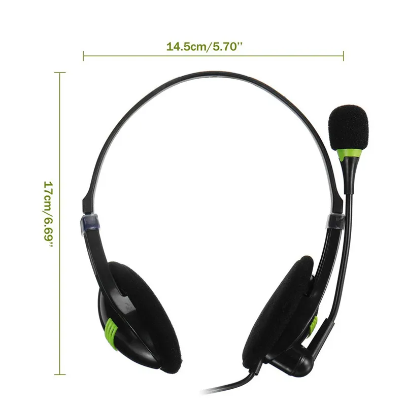 Light weight 3.5mm Plug Wired Business Headphones With Microphone Office Home Working Gamer Headset For Mobile Phone Computer PC Tablet