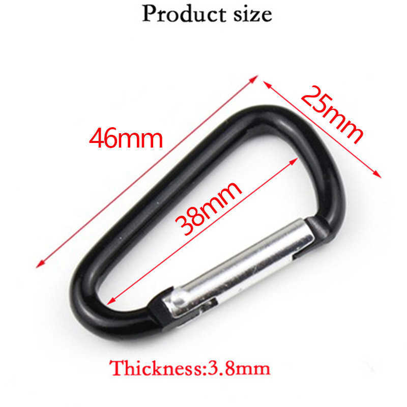 CARABINERS 50/ZILVEREN / ZWART ALUMINIUM CARABINER Spring riem Key Chain Aluminium Legering Carabiner voor toetsen Camping Tools P230420