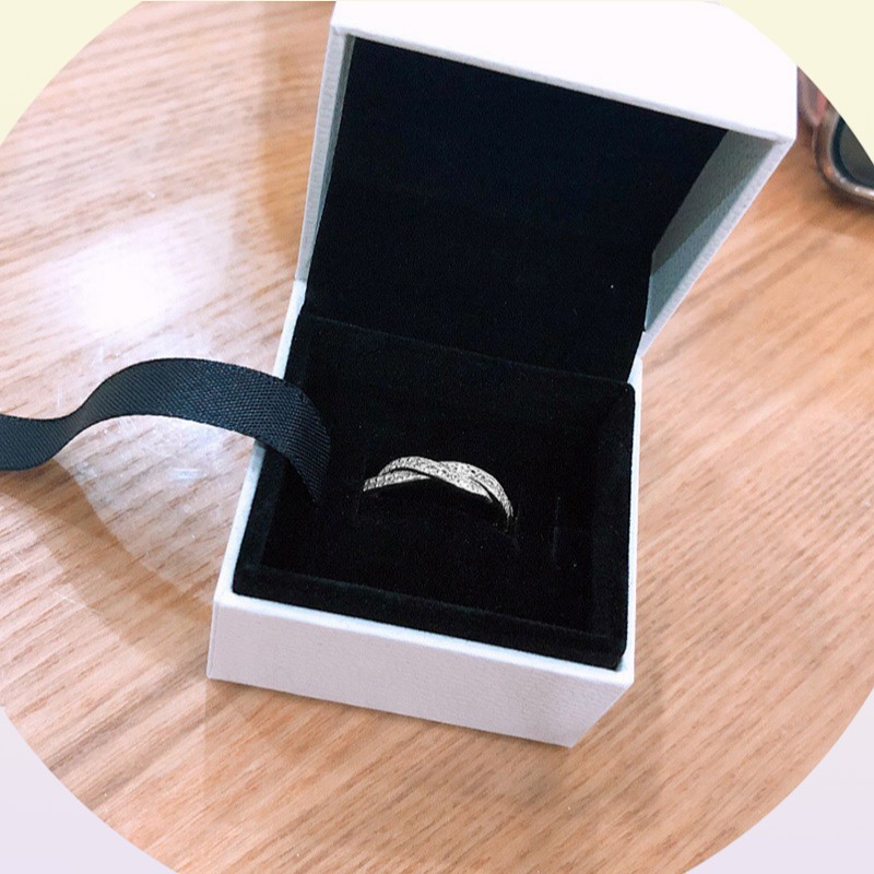 925 Sterling Silber Twist of Fate Stapelable Ring Set Original Box für Frauen Hochzeit CZ Diamond 18K Roségold Ring4041994