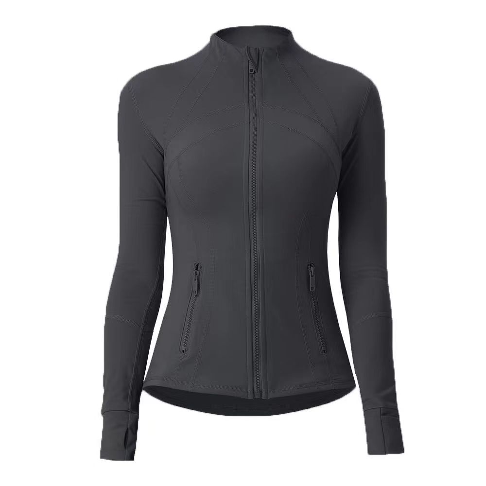 LL The same yoga jacket female definition exercise sports coat Fitness jacket sports quick-drying sportswear top Solid zipper sportswear best-selling