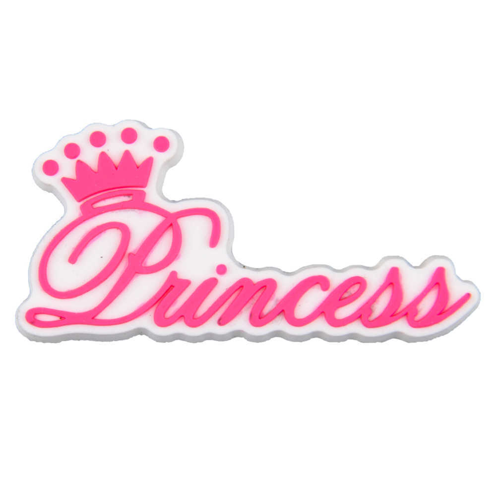 1 rosa princesa croc encantos pvc sapato para tamancos pulseira meninas presentes de festa de