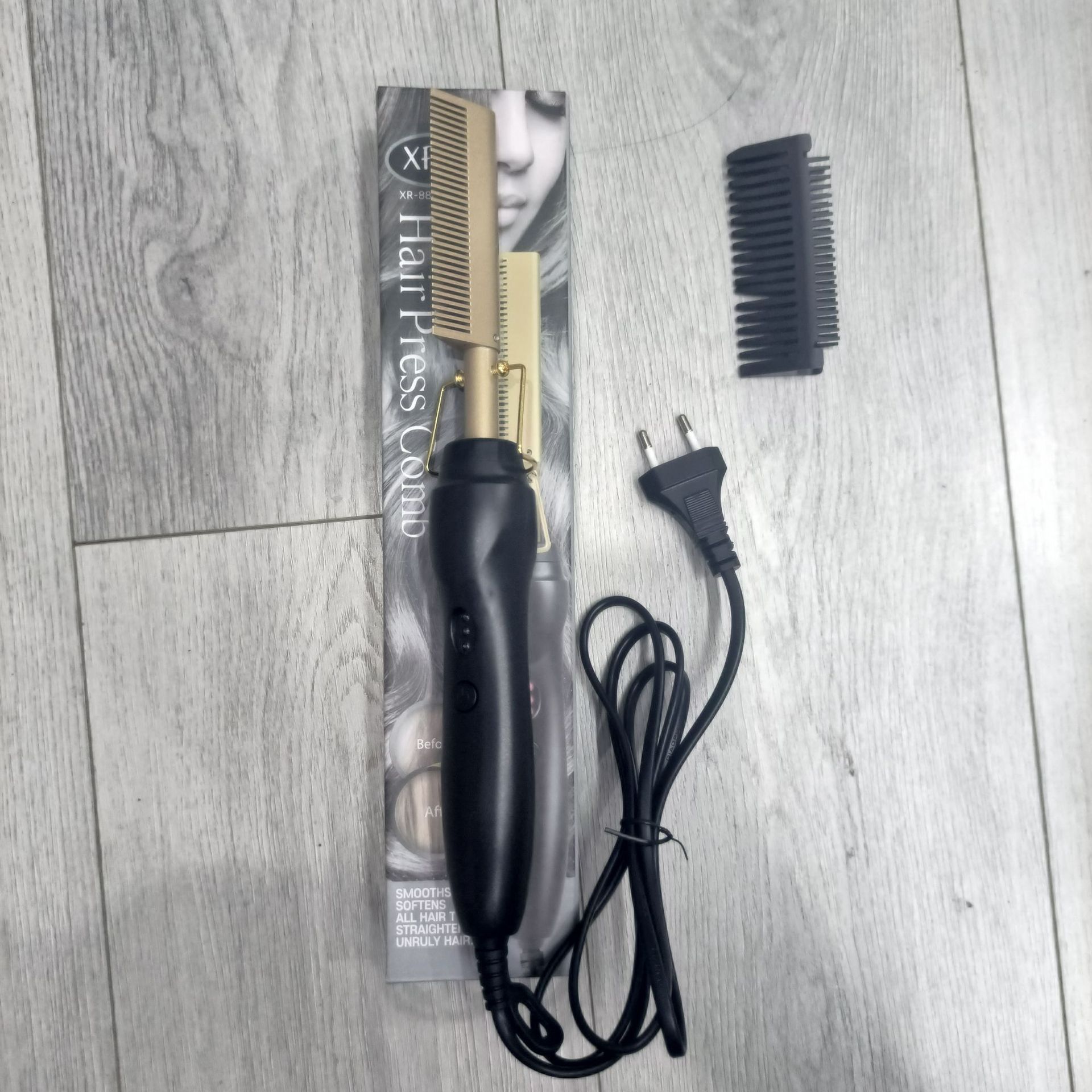 Peigne électrique chauffant 2 en 1, lisseur de cheveux, bigoudi, fer à lisser, brosse à lisser, outil de coiffure