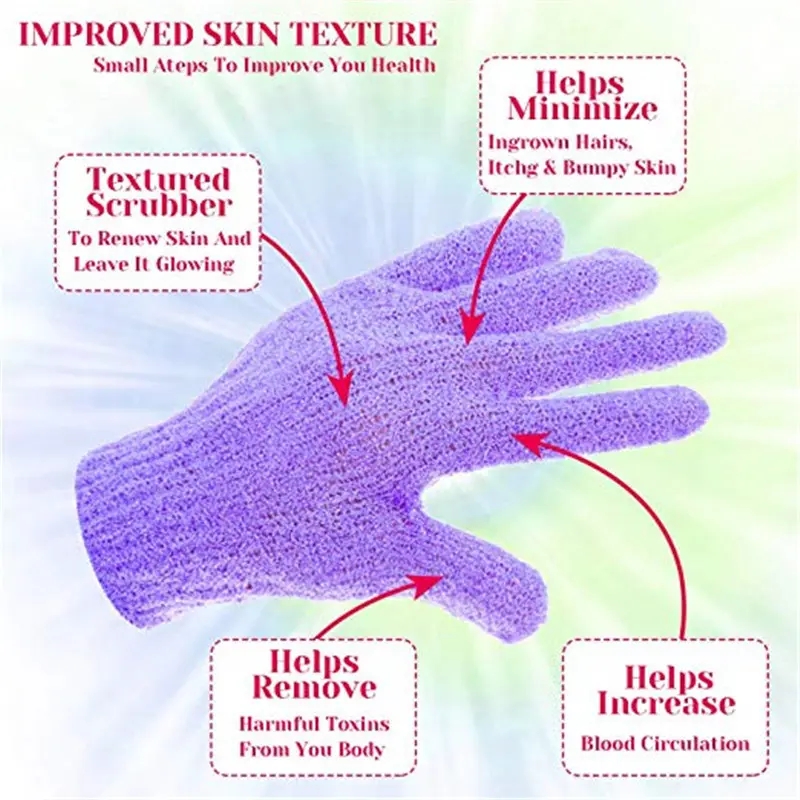 /DHL Rainbow Colorful Shower Gloves Fashion Five Fingers Double-sided Friction Bath Exfoliation Cleaning Skin Strong Decontamination Golve G0424