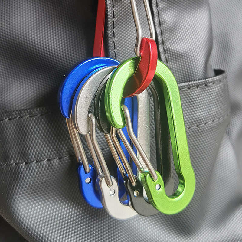 carabiners تسلق في الهواء الطلق سبيكة الألومنيوم د buckle carabiner سلسلة المفاتيح على قيد الحياة تسلق السنانير قصاصة backpack buckle keychain p230420