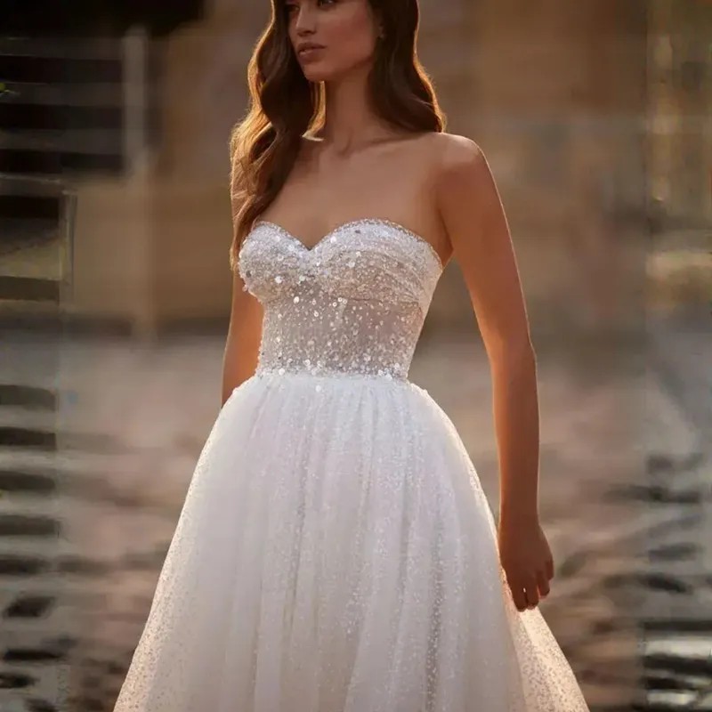 Vestidos de novia de tul con lentejuelas brillantes 2 en 1 con envolturas de capa extraíbles Mangas largas Vestidos de novia bohemios románticos hasta el suelo Túnicas de recepción para novia CL2953