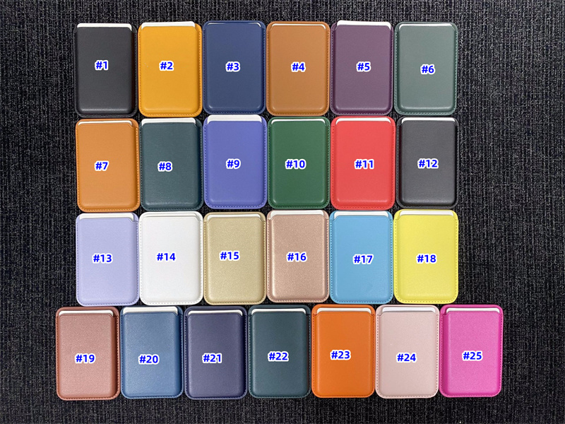 För Magsafe Magnetic Leather Slot Korthållare Plånboksfodral För iPhone 14 Pro Max 13 12 11 För Samsung S23 Ultra S22 Tillbehör