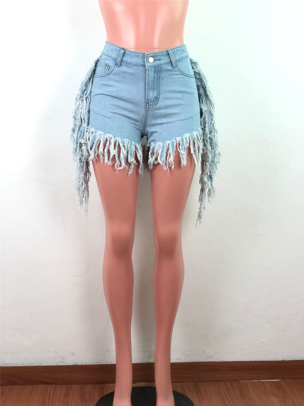 Ny designer denim shorts sommar kvinnor retro tasslar jeans avslappnad hög midja stretchig shorts mode orolig retro denim shorts grossistkläder 9753